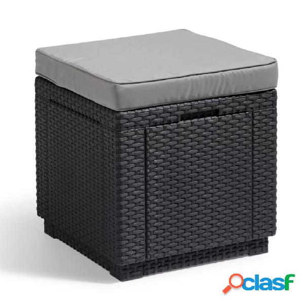 Allibert Puff cubo de almacenamiento gris grafito 213785