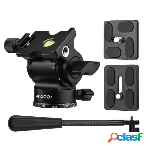 Andoer Compact Camera Video Fluid Head Pan Tilt Tripod Head