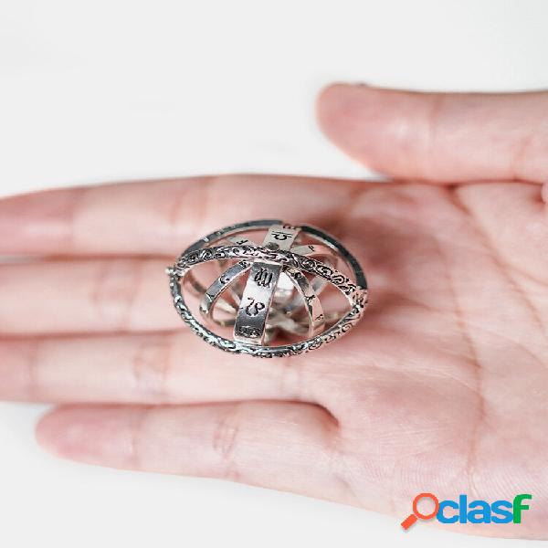 Anillo de bola astronómico vintage, anillo cósmico de