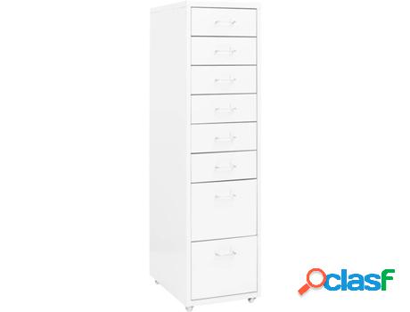 Archivador Móvil VIDAXL Blanco (28 x 41 x 109 cm - Metal)