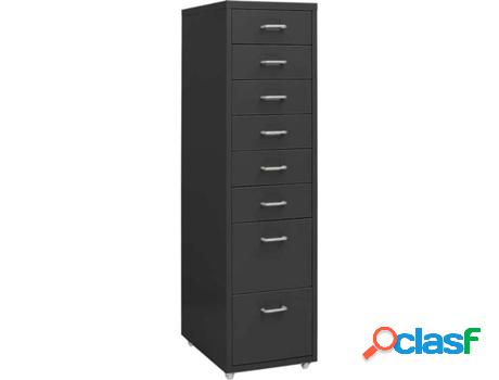 Archivador Móvil VIDAXL Gris Oscuro (28 x 41 x 109 cm -