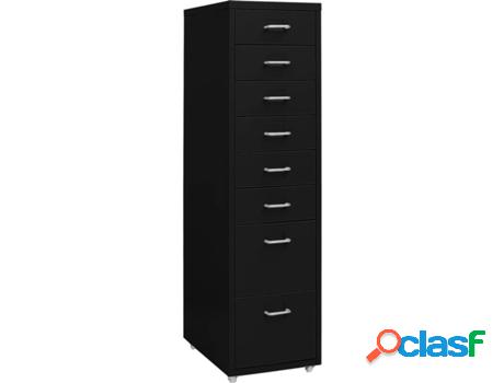 Archivador Móvil VIDAXL Negro (28 x 41 x 109 cm - Metal)