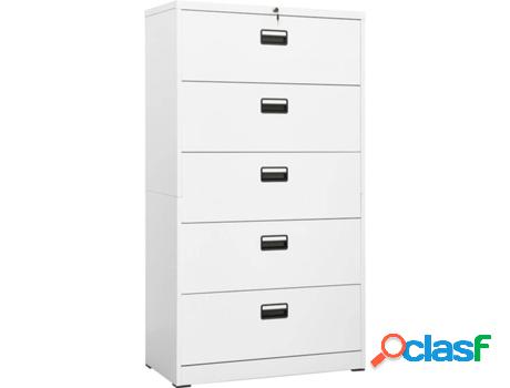 Archivador VIDAXL Blanco (90 x 46 x 164 cm - Acero)