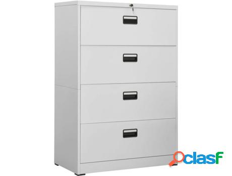 Archivador VIDAXL Gris Claro (90 x 46 x 134 cm - Acero)