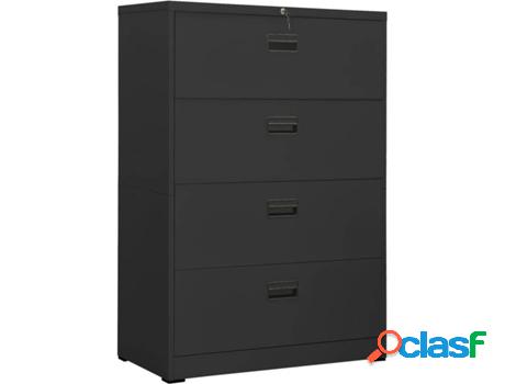 Archivador VIDAXL Gris Oscuro (90 x 46 x 134 cm - Acero)