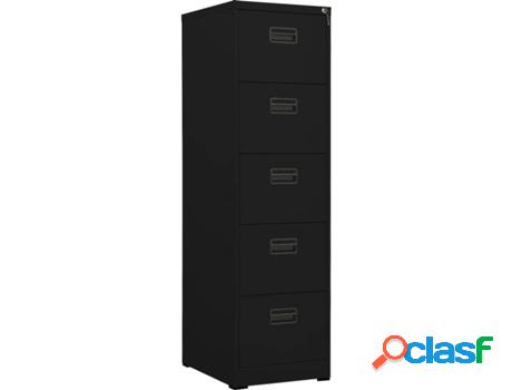 Archivador VIDAXL Negro (46 x 62 x 164 cm - Acero)