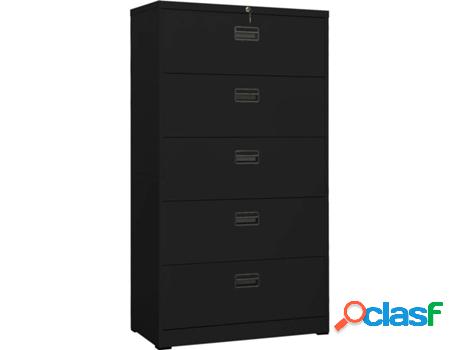Archivador VIDAXL Negro (90 x 46 x 164 cm - Acero)