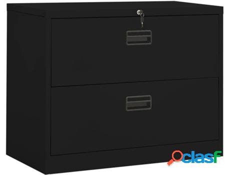 Archivador VIDAXL Negro (90 x 46 x 72.5 cm - Acero)