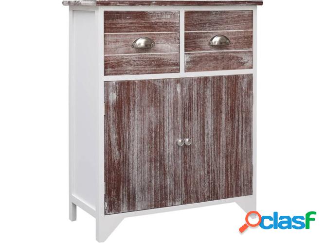 Armario VIDAXL lateral Madera paulownia Marrón y Blanco