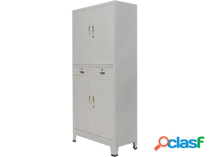 Armario de Oficina VIDAXL Gris (90x40x180cm - Acero)