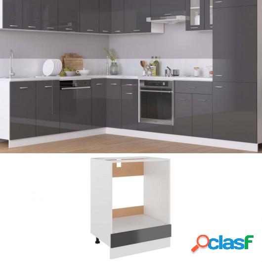 Armario de cocina de aglomerado gris con brillo 60x46x81,5