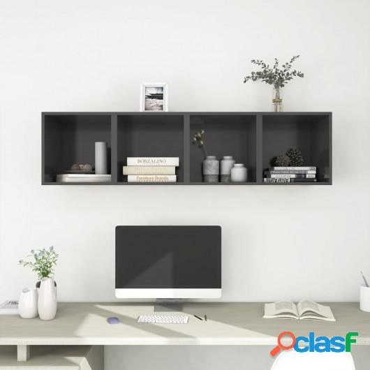 Armarios de pared 4 uds gris aglomerado 37x37x37 cm