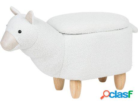 Banco con Almacenamiento Alpaca (Blanco - Poliéster