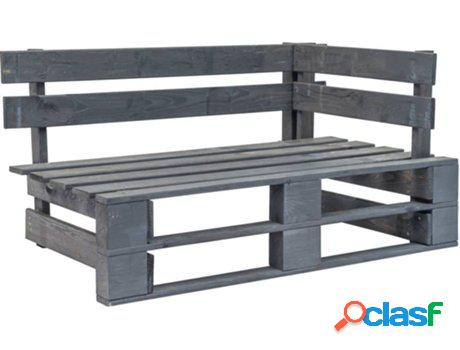 Banco de canto en paletas para jardín VIDAXL Madera Gris