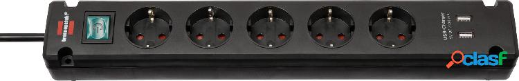 Base Múltiple Brennenstuhl Bremounta 5 Tomas 3m 2 USB Negro
