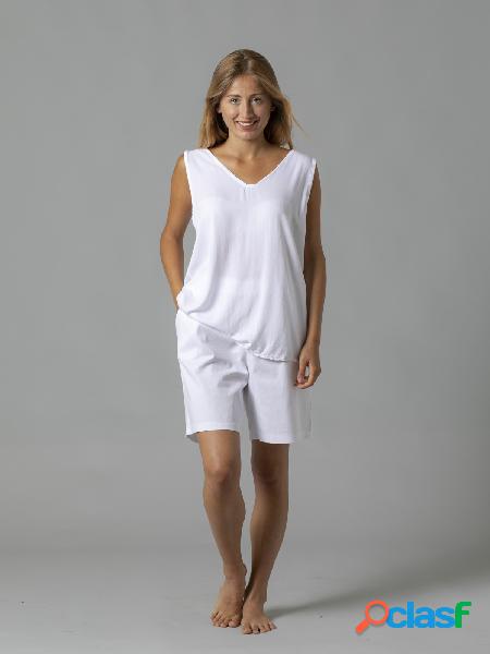 Blusa fluida tirante ancho Blanco