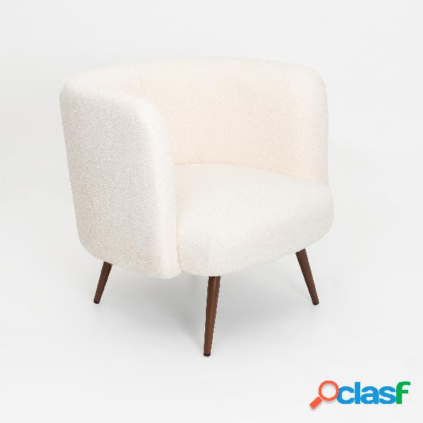 Butaca blanca de borreguito Berta 77x60x72 cm