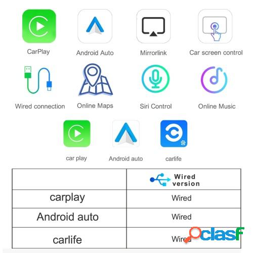 CP001 USB con cable CarPlay Dongle Android Auto Car