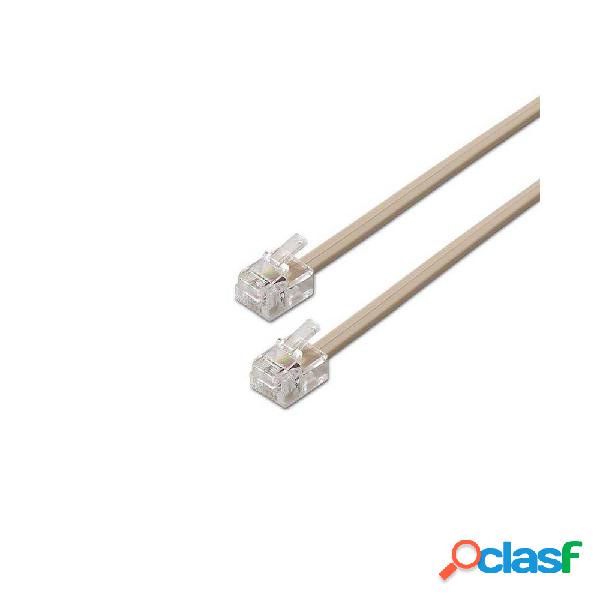 Cable de Teléfono RJ11 6P4C Aisens A143-0317/ 2m/ Beige