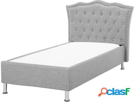 Cama BELIANI Metz (Gris - Poliéster -217x126x102 cm)