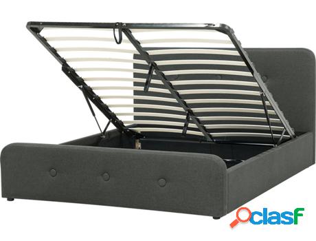 Cama BELIANI Rennes (Gris - Poliéster -220x190x101 cm)
