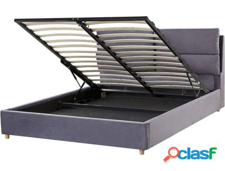 Cama Batilly (Gris - Terciopelo -224x154x105 cm)
