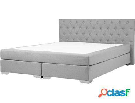 Cama Duchess (Gris - Poliéster -211x191x112 cm - Colchón