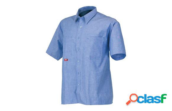 Camisa algodón manga corta azul M