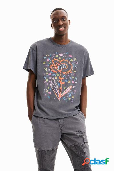 Camiseta oversize flor