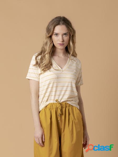 Camiseta slim fit algodón orgánico Amarillo