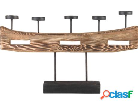 Candelabro Guatemala (Marrón - Madera de Pino -11x60x36 cm)