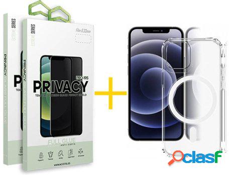 Carcasa + 2 Protectores de Vidrio Anti-Spy iPhone 13 Mini