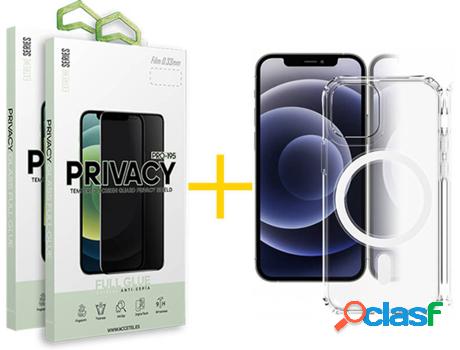 Carcasa + 2 Protectores de Vidrio Anti-Spy iPhone 13 SKYHE