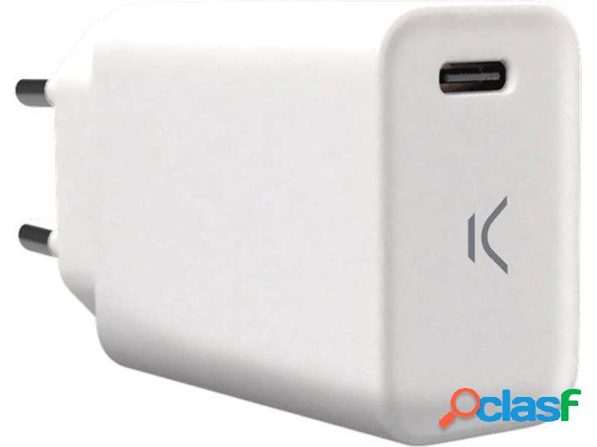 Cargador USB-C KSIX 18W Power Delivery Blanco