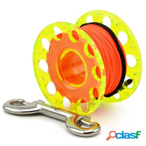 Carrete de carrete de buceo con clip de perno de doble punta