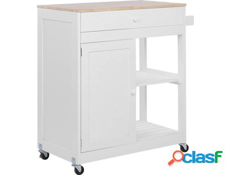 Carrito de Cocina 128319 (Blanco - MDF -44x75x87 cm)