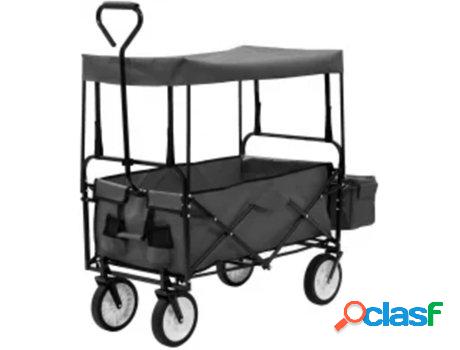 Carro de Mano VIDAXL Plegable con capota Gris (Hasta 75 kg -