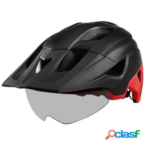 Casco de bicicleta de montaña con visera desmontable Gafas
