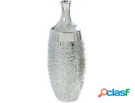 Cerámica HOGAR Y MÁS Jarrón De Gri Coco Plata (33x12 cm)