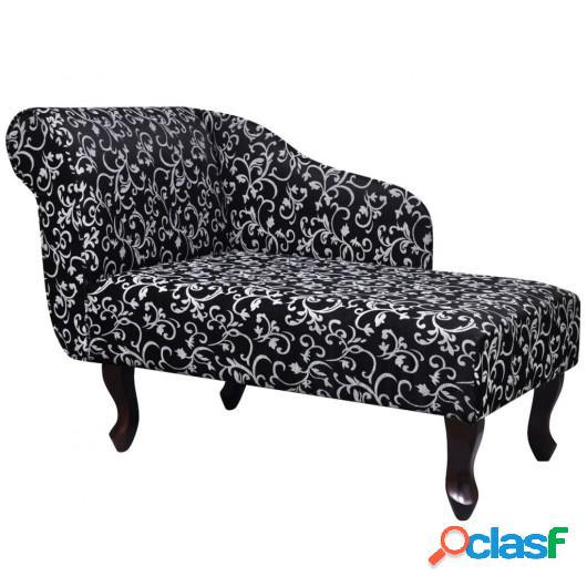 Chaise longue diván con estampado de tela floral negro y