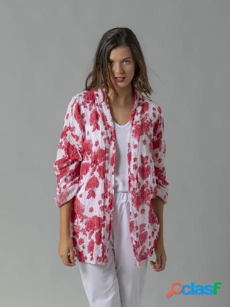 Chaqueta arrugada estampada Rojo