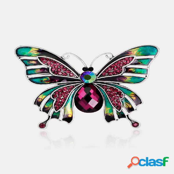 Clásico Colorful Broche de mariposa Deslumbrante Cristal