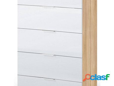 Cómoda HABITDESIGN Luca (Roble y Blanco - Melamina -
