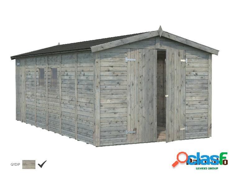 Cobertizo de madera Palmako Dan 14.7m2 Gris