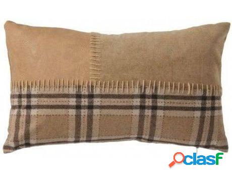 Cojín HOGAR Y MÁS Rectangular Con Relleno Marron Patchwork