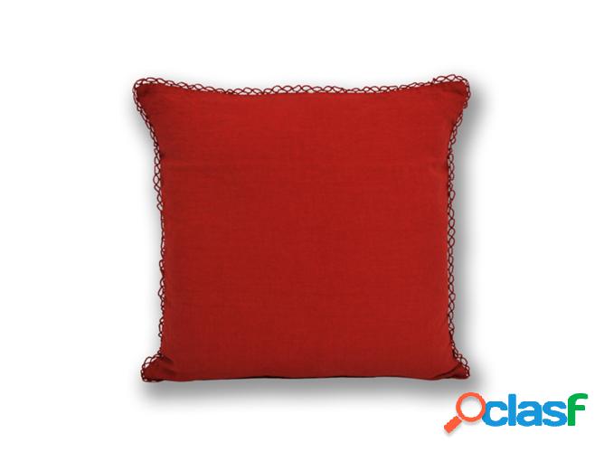 Cojín Lino lavado DESLINEN rojo 45x45cm