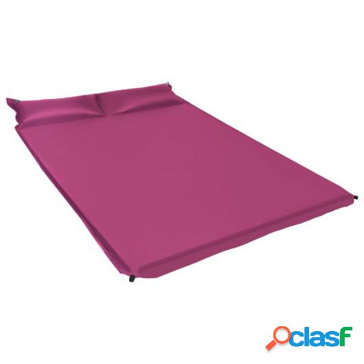 Colchón de aire inflable con almohada rosa 130x190 cm