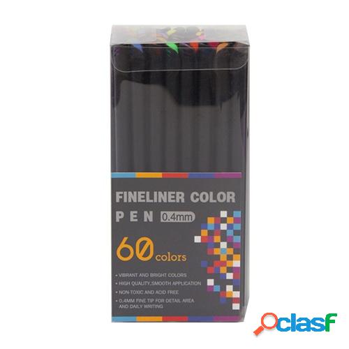 Colores brillantes Fineliner Color Pen 0.4mm Punta fina