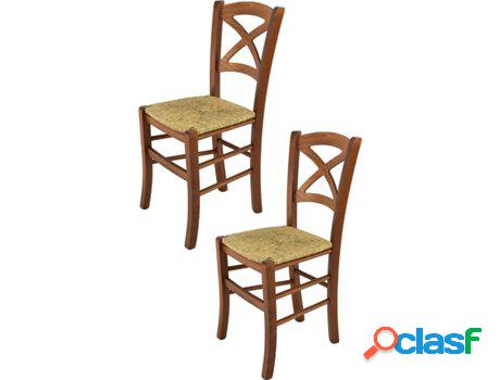 Conjunto de 2 Sillas T M C S Cross 330NO-110 (Marrón -