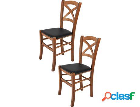 Conjunto de 2 Sillas T M C S Cross 332NO-110-PN901 (Marrón